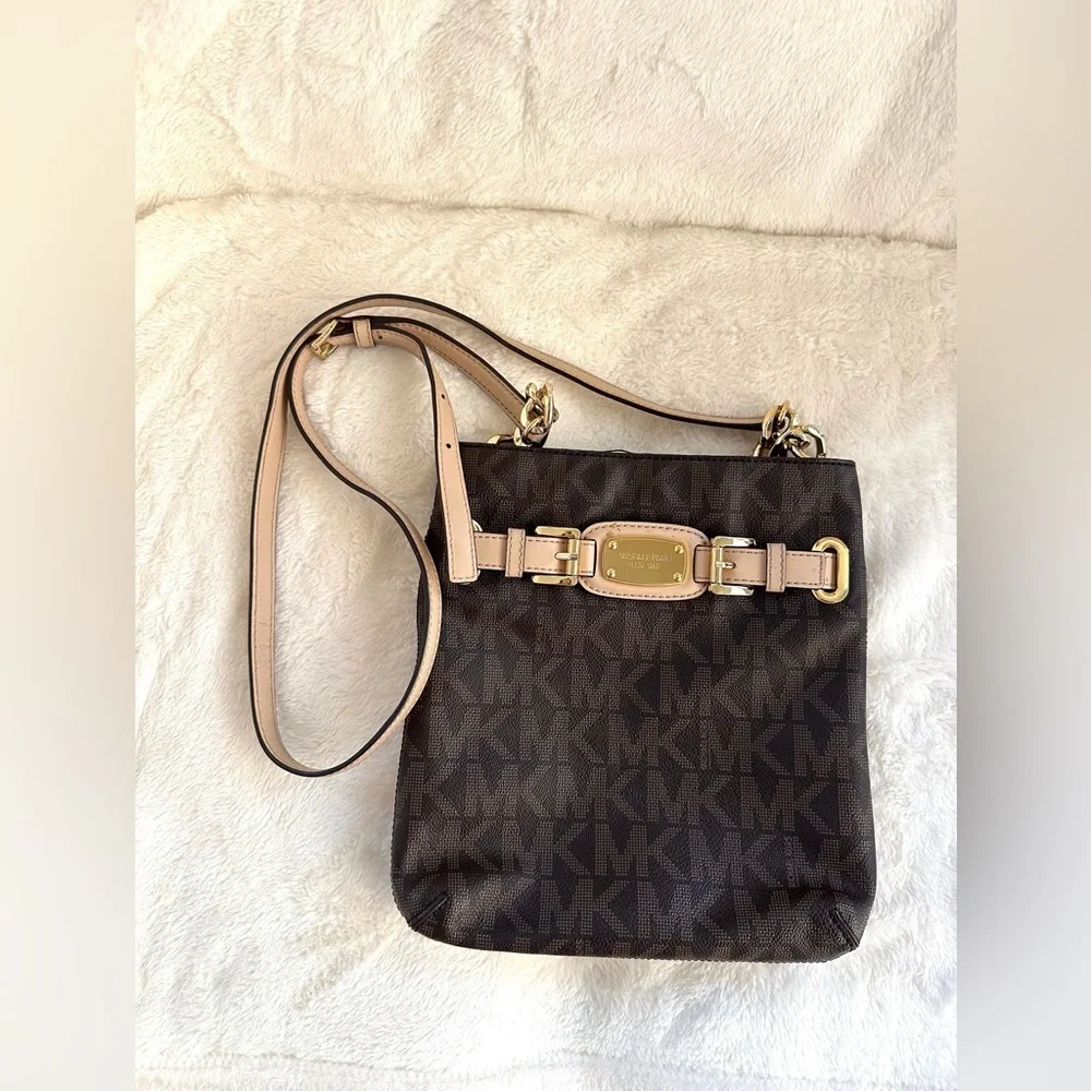 Michael Kors Black and Tan Crossbody Bag